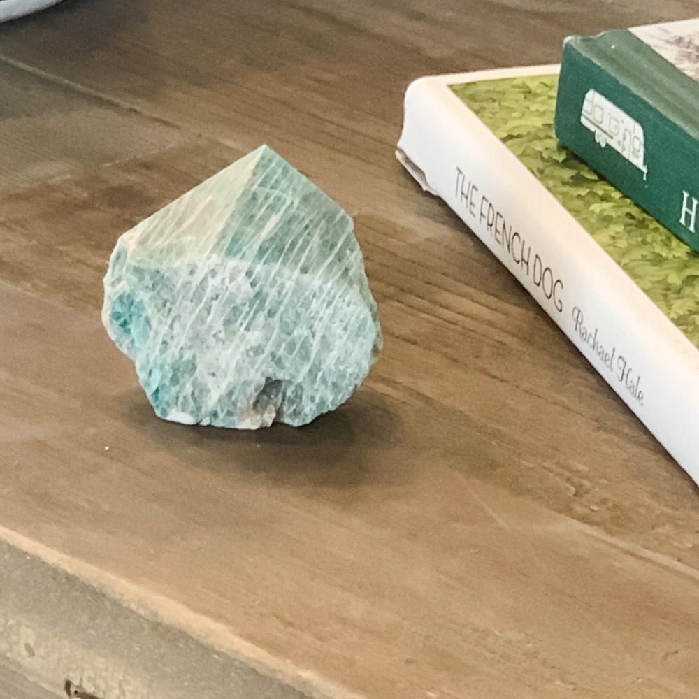 Amazonite Generator Point, Rough and Polished - Picture 2 of 10